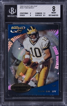 2000 Quantum Leaf #343 Tom Brady Rookie Card - BGS NM-MT 8